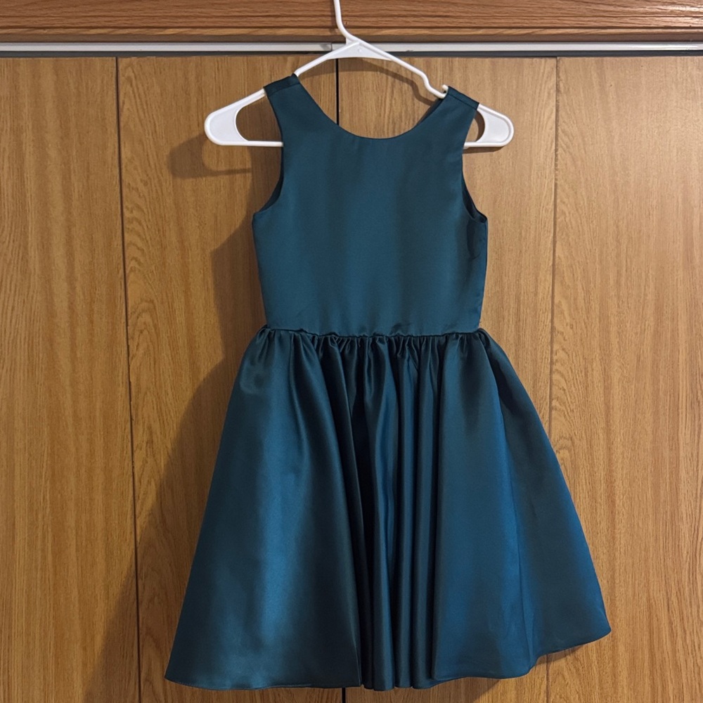 JJs House Teal Satin Formal Girls Dress